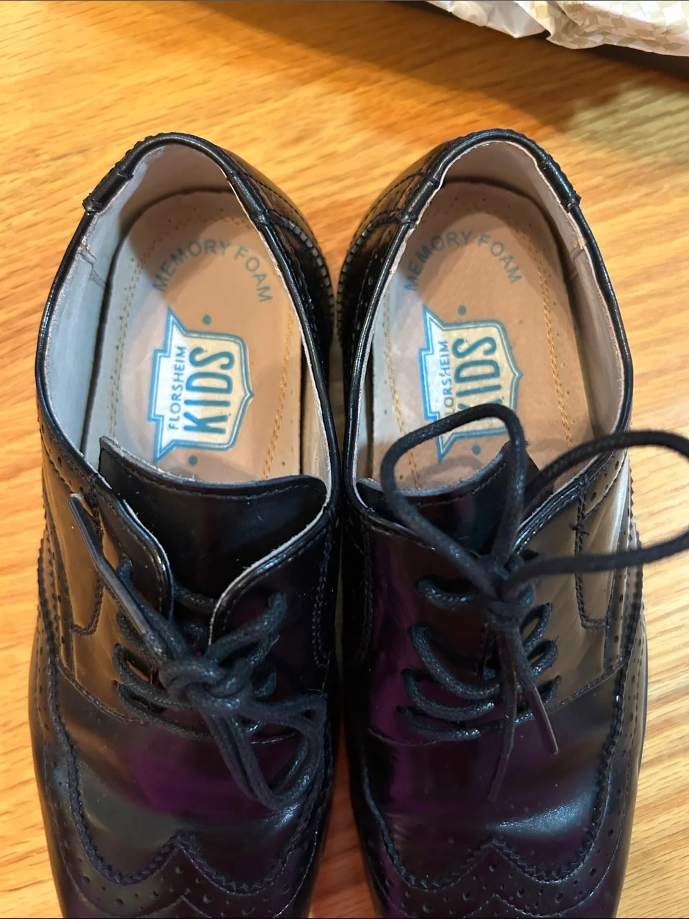 Florsheim Black Leather Wingtip Derby Dress Shoes